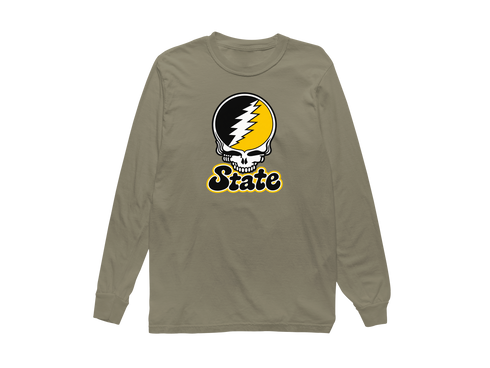 State Stealie Premium Unisex Long-Sleeve — Design: Cal State (campus unspecified) — Sandstone