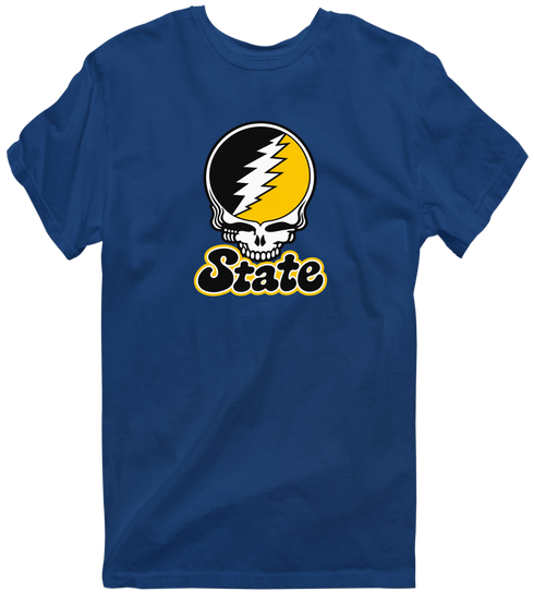 State Stealie Premium Unisex T-Shirt — Design: Cal State (campus unspecified) — Navy