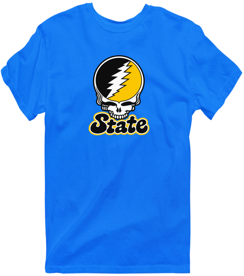 State Stealie Premium Unisex T-Shirt — Design: Cal State (campus unspecified) — Royal