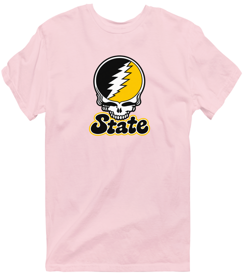 State Stealie Premium Unisex T-Shirt — Design: Cal State (campus unspecified) — Light Pink