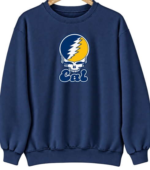 Cal Stealie Premium Unisex Crewneck — Design: Cal — Navy