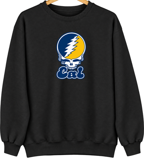 Cal Stealie Premium Unisex Crewneck — Design: Cal — Black