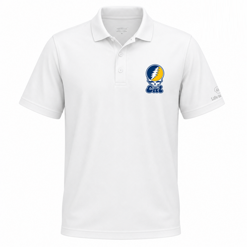 Cal Stealie Premium Unisex Polo — Design: Cal — White