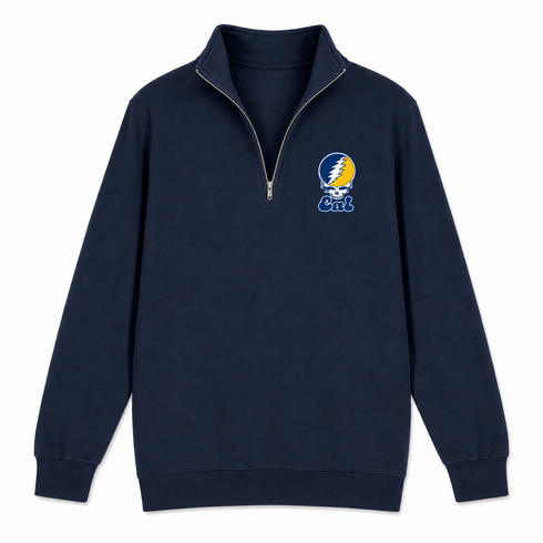 Cal Stealie Premium Unisex Quarter-Zip — Design: Cal — Navy