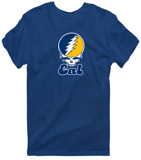 Cal Stealie Premium Unisex T-Shirt — Design: Cal — Navy