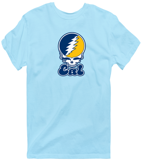 Cal Stealie Premium Unisex T-Shirt — Design: Cal — Light Blue