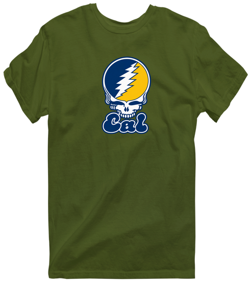 Cal Stealie Premium Unisex T-Shirt — Design: Cal — Military Green