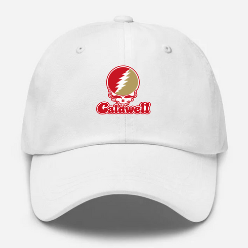 Caldwell Stealie Premium Unisex Dad Hat — Design: Caldwell University — White