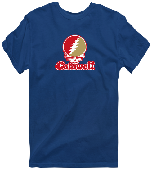 Caldwell Stealie Premium Unisex T-Shirt — Design: Caldwell University — Navy