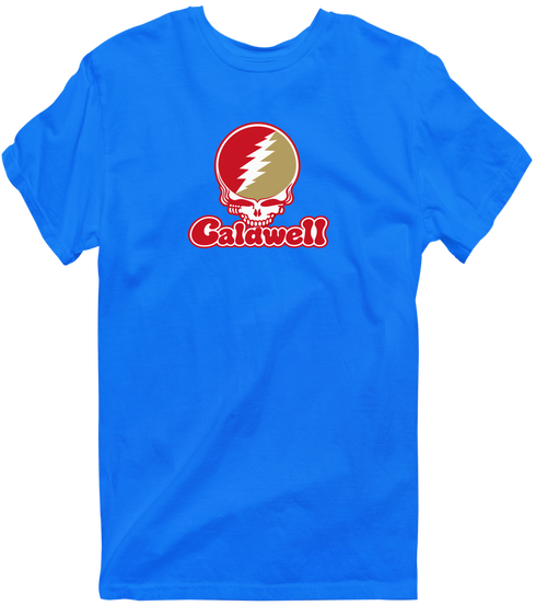 Caldwell Stealie Premium Unisex T-Shirt — Design: Caldwell University — Royal