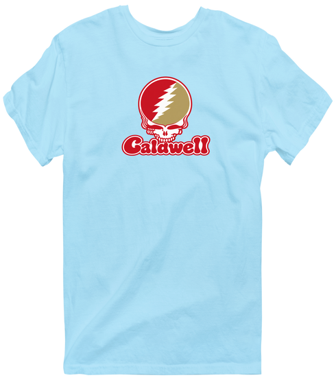 Caldwell Stealie Premium Unisex T-Shirt — Design: Caldwell University — Light Blue