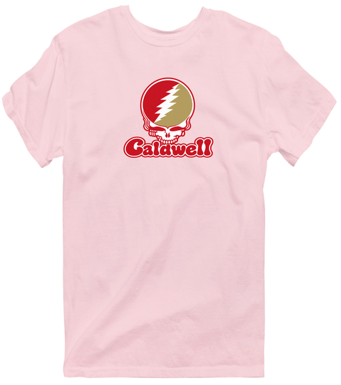 Caldwell Stealie Premium Unisex T-Shirt — Design: Caldwell University — Light Pink