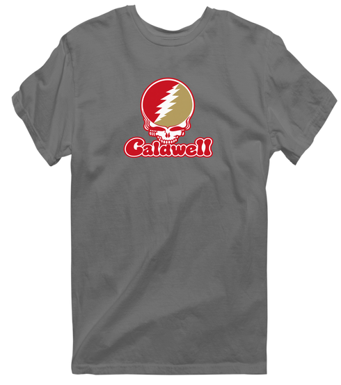 Caldwell Stealie Premium Unisex T-Shirt — Design: Caldwell University — Charcoal