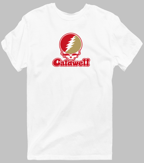 Caldwell Stealie Premium Unisex T-Shirt — Design: Caldwell University — White