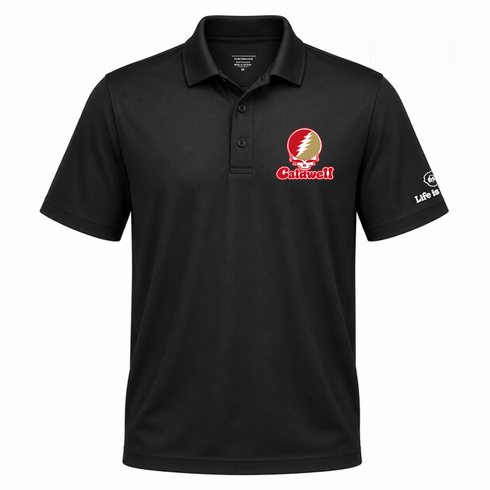 Caldwell Stealie Premium Unisex Polo — Design: Caldwell University — Black