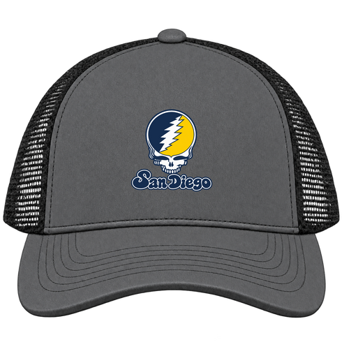 California Stealie Premium Unisex Trucker Cap — Design: California Irvine University of — Charcoal/Black