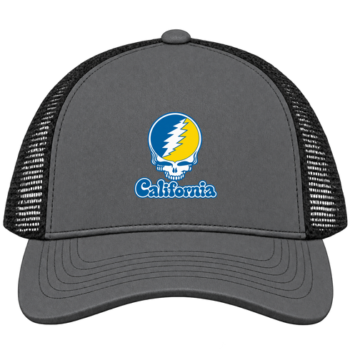 California Stealie Premium Unisex Trucker Cap — Design: California Irvine University of — Charcoal/Black