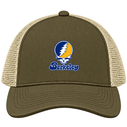 California Stealie Premium Unisex Trucker Cap — Design: California Irvine University of — Moss/Khaki