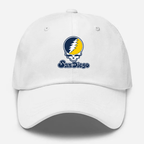San Diego Stealie Premium Unisex Dad Hat — Design: California San Diego University of — White