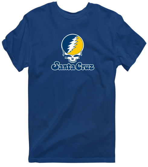 Santa Cruz Stealie Premium Unisex T-Shirt — Design: California Santa Cruz University of — Navy