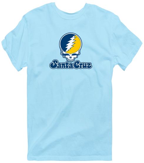 Santa Cruz Stealie Premium Unisex T-Shirt — Design: California Santa Cruz University of — Light Blue