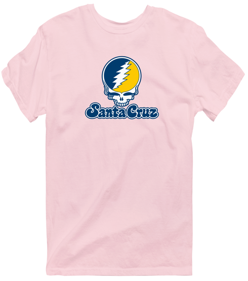 Santa Cruz Stealie Premium Unisex T-Shirt — Design: California Santa Cruz University of — Light Pink