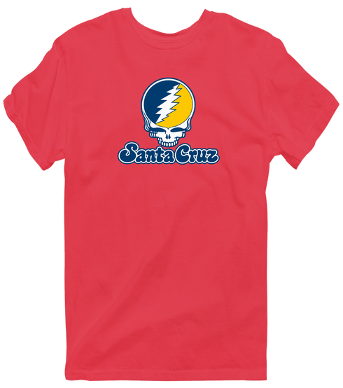 Santa Cruz Stealie Premium Unisex T-Shirt — Design: California Santa Cruz University of — Heather Red