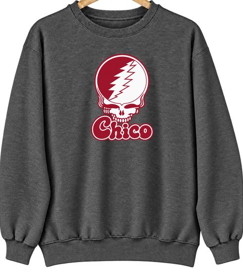 Chico Stealie Premium Unisex Crewneck — Design: California State University Chico — Dark Heather