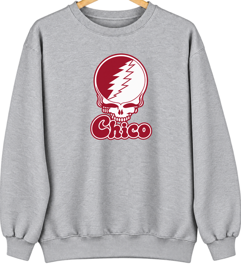 Chico Stealie Premium Unisex Crewneck — Design: California State University Chico — Sport Grey