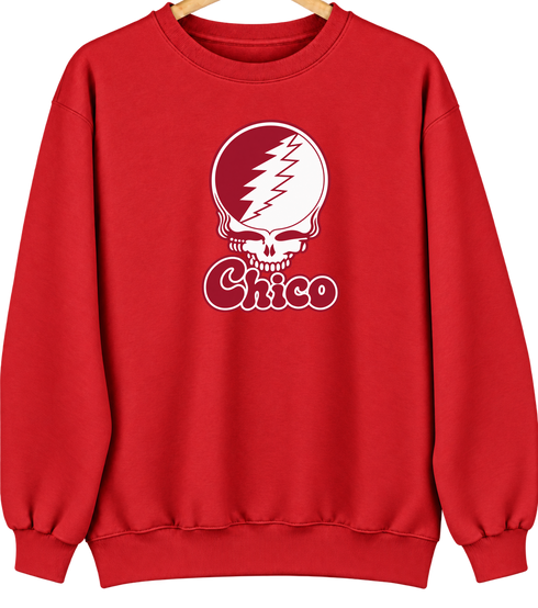 Chico Stealie Premium Unisex Crewneck — Design: California State University Chico — Red