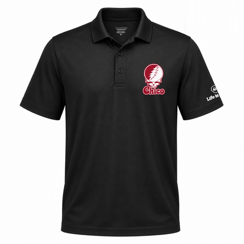 Chico Stealie Premium Unisex Polo — Design: California State University Chico — Black