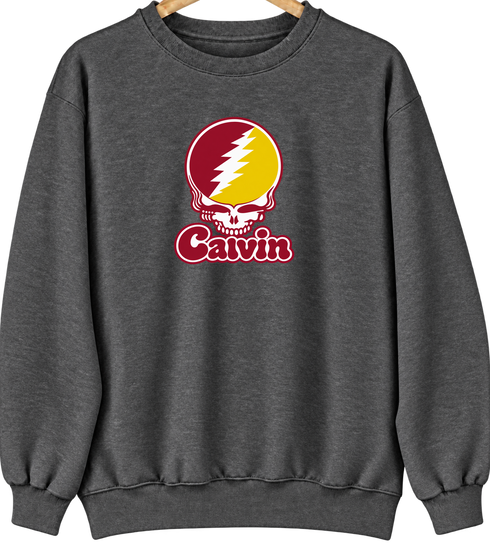 Calvin Stealie Premium Unisex Crewneck — Design: Calvin College — Dark Heather