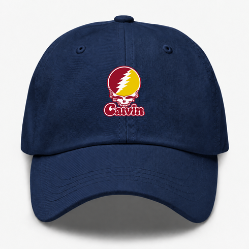 Calvin Stealie Premium Unisex Dad Hat — Design: Calvin College — Navy