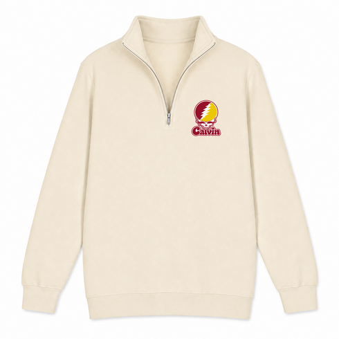 Calvin Stealie Premium Unisex Quarter-Zip — Design: Calvin College — Sand