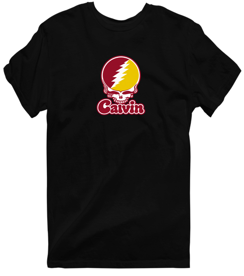 Calvin Stealie Premium Unisex T-Shirt — Design: Calvin College — Black