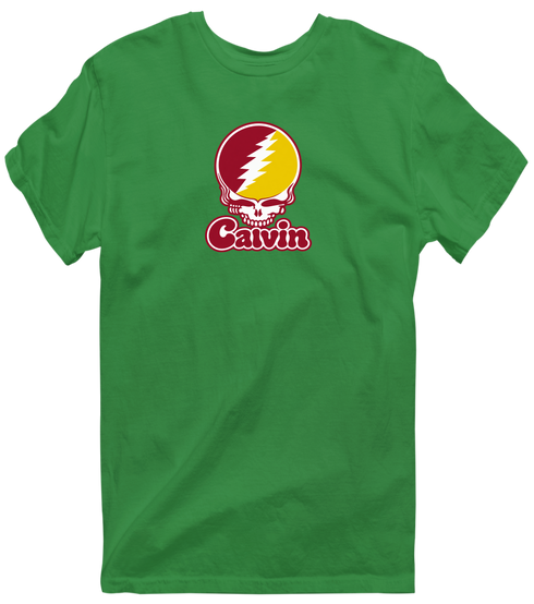 Calvin Stealie Premium Unisex T-Shirt — Design: Calvin College — Irish Green