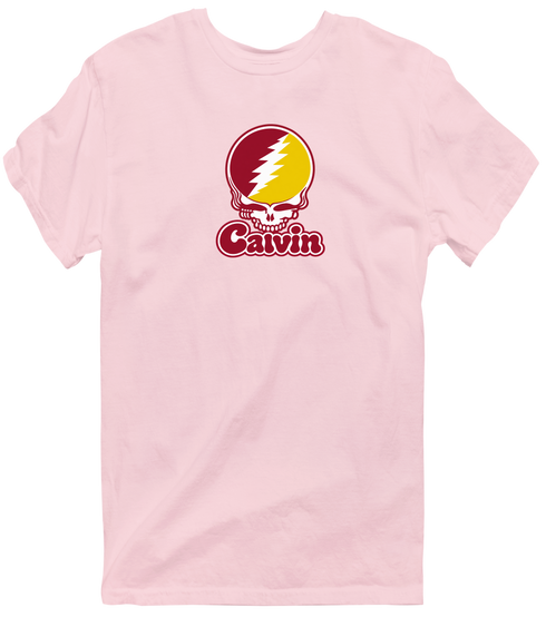 Calvin Stealie Premium Unisex T-Shirt — Design: Calvin College — Light Pink