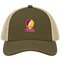 Calvin Stealie Premium Unisex Trucker Cap — Design: Calvin College — Moss/Khaki