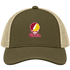 Calvin Stealie Premium Unisex Trucker Cap — Design: Calvin College — Moss/Khaki