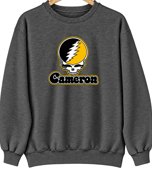 Cameron Stealie Premium Unisex Crewneck — Design: Cameron University — Dark Heather