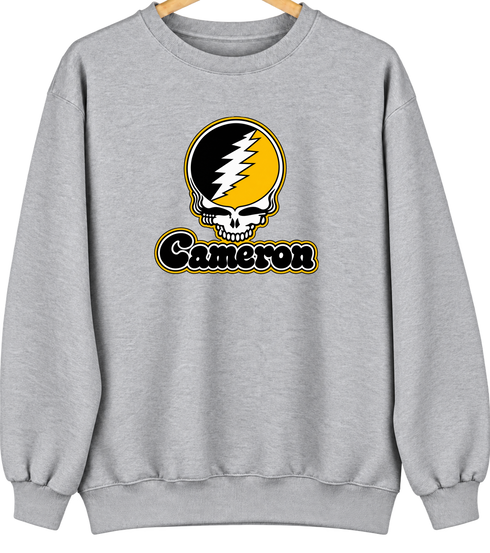 Cameron Stealie Premium Unisex Crewneck — Design: Cameron University — Sport Grey