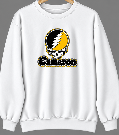 Cameron Stealie Premium Unisex Crewneck — Design: Cameron University — White