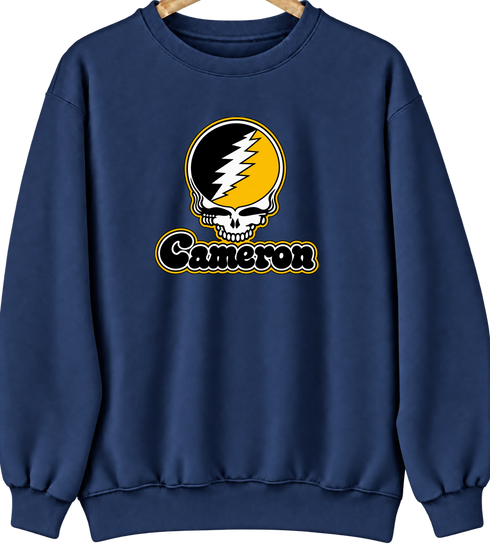 Cameron Stealie Premium Unisex Crewneck — Design: Cameron University — Navy