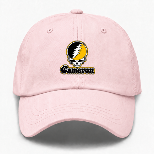 Cameron Stealie Premium Unisex Dad Hat — Design: Cameron University — Pink