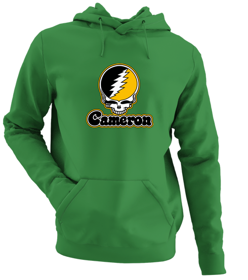 Cameron Stealie Premium Unisex Hoodie — Design: Cameron University — Irish Green