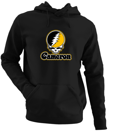Cameron Stealie Premium Unisex Hoodie — Design: Cameron University — Black