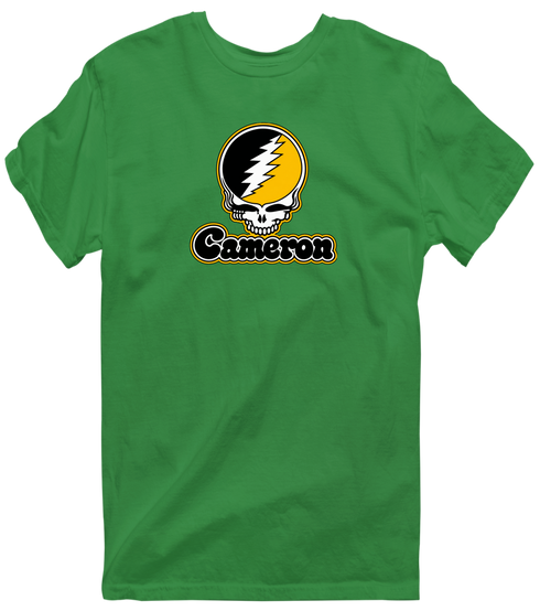 Cameron Stealie Premium Unisex T-Shirt — Design: Cameron University — Irish Green