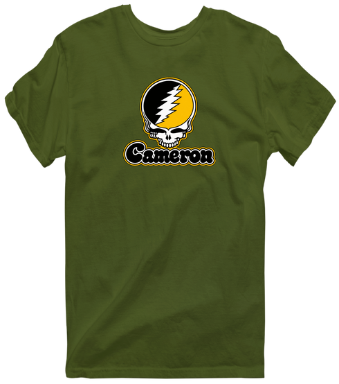 Cameron Stealie Premium Unisex T-Shirt — Design: Cameron University — Military Green