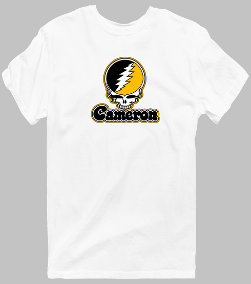 Cameron Stealie Premium Unisex T-Shirt — Design: Cameron University — White