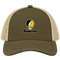 Cameron Stealie Premium Unisex Trucker Cap — Design: Cameron University — Moss/Khaki